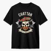 Chattan Tartan Crest 2D T-shirt - Alba Skull Style