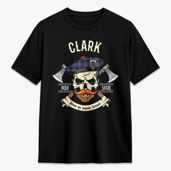 Clark Modern Tartan Crest 2D T-shirt - Alba Skull Style