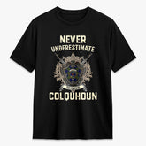 Colquhoun Modern Tartan Crest 2D T-shirt - Never Underestimate Style