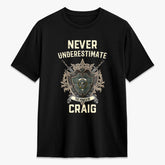 Craig Tartan Crest 2D T-shirt - Never Underestimate Style