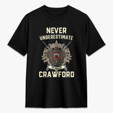 Crawford Modern Tartan Crest 2D T-shirt - Never Underestimate Style