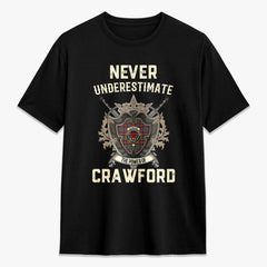 Crawford Modern Tartan Crest 2D T-shirt - Never Underestimate Style