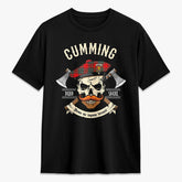 Cumming Modern Tartan Crest 2D T-shirt - Alba Skull Style