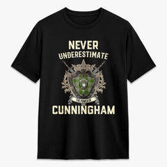 Cunningham Dress Green Dancers Tartan Crest 2D T-shirt - Never Underestimate Style