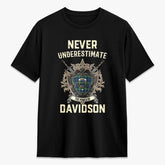 Davidson of Tulloch Tartan Crest 2D T-shirt - Never Underestimate Style