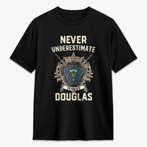 Douglas Modern Tartan Crest 2D T-shirt - Never Underestimate Style