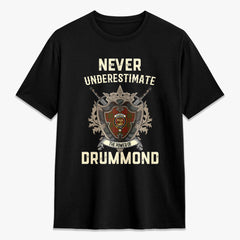 Drummond Clan Tartan Crest 2D T-shirt - Never Underestimate Style