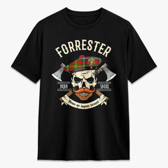Forrester Tartan Crest 2D T-shirt - Alba Skull Style