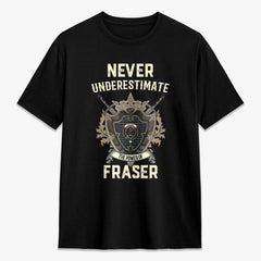 Fraser (of Lovat) Hunting Ancient Tartan Crest 2D T-shirt - Never Underestimate Style