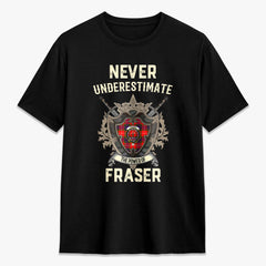 Fraser (of Lovat) Modern Tartan Crest 2D T-shirt - Never Underestimate Style