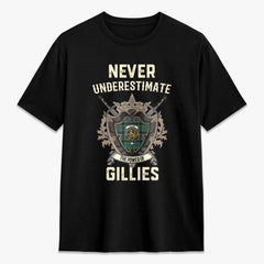 Gillies Ancient Tartan Crest 2D T-shirt - Never Underestimate Style