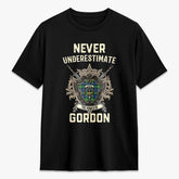 Gordon Old Ancient Tartan Crest 2D T-shirt - Never Underestimate Style