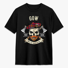 Gow (of Skeoch) Tartan Crest 2D T-shirt - Alba Skull Style