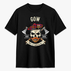 Gow (or McGouan) Tartan Crest 2D T-shirt - Alba Skull Style