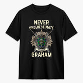 Graham of Menteith Modern Tartan Crest 2D T-shirt - Never Underestimate Style