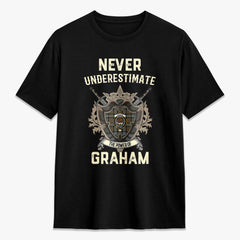 Graham of Menteith Weathered Tartan Crest 2D T-shirt - Never Underestimate Style