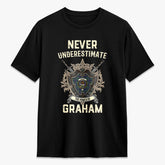 Graham of Montrose Modern Tartan Crest 2D T-shirt - Never Underestimate Style