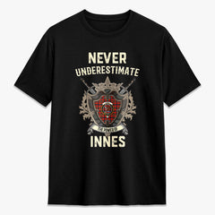 Innes Modern Tartan Crest 2D T-shirt - Never Underestimate Style