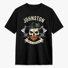 Johnston Modern Tartan Crest 2D T-shirt - Alba Skull Style