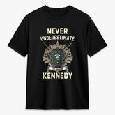 Kennedy Modern Tartan Crest 2D T-shirt - Never Underestimate Style