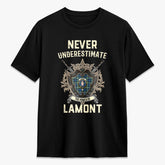 Lamont Ancient Tartan Crest 2D T-shirt - Never Underestimate Style