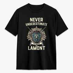 Lamont Ancient Tartan Crest 2D T-shirt - Never Underestimate Style