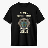Leslie Hunting Ancient Tartan Crest 2D T-shirt - Never Underestimate Style