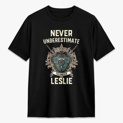 Leslie Hunting Ancient Tartan Crest 2D T-shirt - Never Underestimate Style