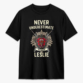 Leslie Modern Tartan Crest 2D T-shirt - Never Underestimate Style