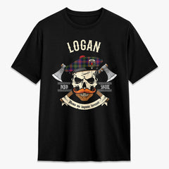 Logan Modern Tartan Crest 2D T-shirt - Alba Skull Style