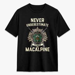 MacAlpine Ancient Tartan Crest 2D T-shirt - Never Underestimate Style