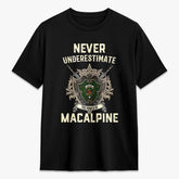 MacAlpine Modern Tartan Crest 2D T-shirt - Never Underestimate Style
