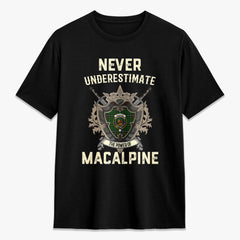 MacAlpine Modern Tartan Crest 2D T-shirt - Never Underestimate Style