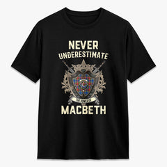MacBeth Modern Tartan Crest 2D T-shirt - Never Underestimate Style