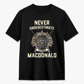MacDonald Ancient Tartan Crest 2D T-shirt - Never Underestimate Style