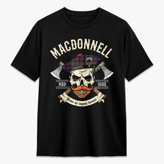 MacDonnell of Glengarry Modern Tartan Crest 2D T-shirt - Alba Skull Style