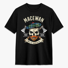 MacEwan Ancient Tartan Crest 2D T-shirt - Alba Skull Style