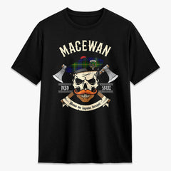 MacEwan Modern Tartan Crest 2D T-shirt - Alba Skull Style