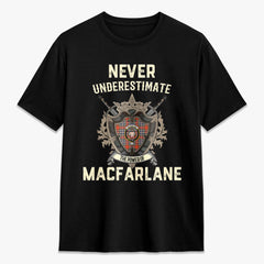 MacFarlane Ancient Tartan Crest 2D T-shirt - Never Underestimate Style