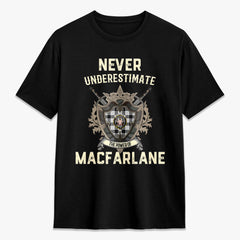 MacFarlane Black - White Tartan Crest 2D T-shirt - Never Underestimate Style