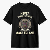 MacFarlane Hunting Modern Tartan Crest 2D T-shirt - Never Underestimate Style