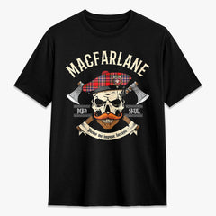 MacFarlane Modern Tartan Crest 2D T-shirt - Alba Skull Style