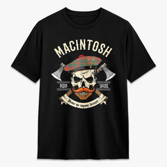 MacIntosh Ancient Tartan Crest 2D T-shirt - Alba Skull Style