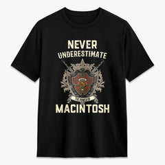 MacIntosh Hunting Weathered Tartan Crest 2D T-shirt - Never Underestimate Style