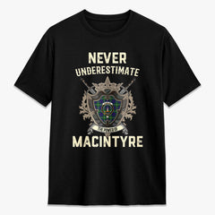 MacIntyre Hunting Modern Tartan Crest 2D T-shirt - Never Underestimate Style