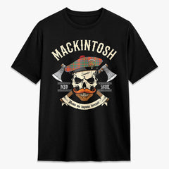 MacKintosh Ancient Tartan Crest 2D T-shirt - Alba Skull Style