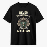 MacLean Hunting Ancient Tartan Crest 2D T-shirt - Never Underestimate Style
