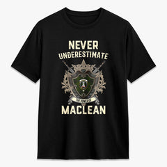 MacLean Hunting Tartan Crest 2D T-shirt - Never Underestimate Style