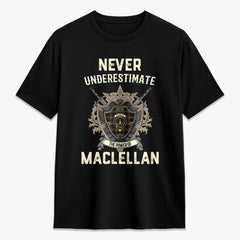 MacLellan Modern Tartan Crest 2D T-shirt - Never Underestimate Style