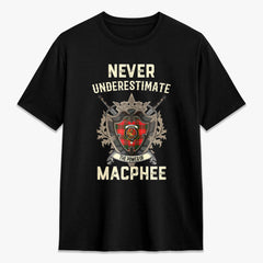 MacPhee Modern Tartan Crest 2D T-shirt - Never Underestimate Style